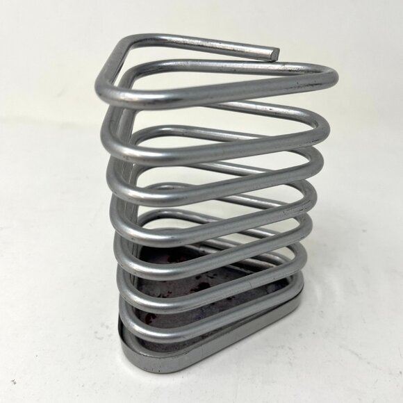 Vintage 1996 Furio Coil Pen Pencil Cup Holder Desk Office Organizer Silver 4.5” - Picture 1 of 7